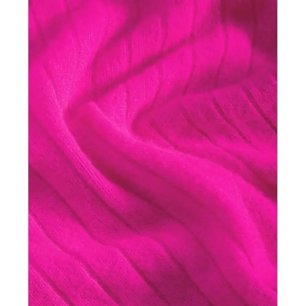 Charter Club Pink Ribbed Cashmere Scarf and Embellished Pink Beanie One Size